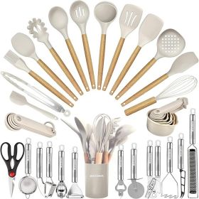 Kitchen Utensils Set 35 PCs Cooking with Grater Spoon