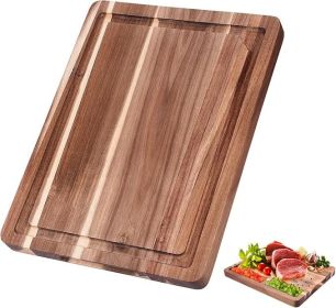 Acacia Wood Cutting Board,16"L x 12"W Non Toxic Wooden Cutting Board for Kitchen