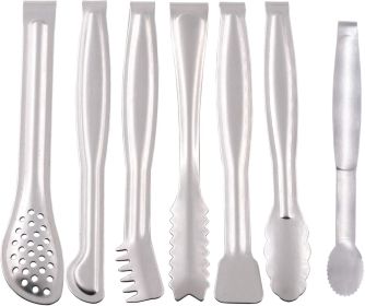 Small Serving Tongs Set 6-Inch Appetizer Tongs Stainless Steel Mini Tongs, Set of 6